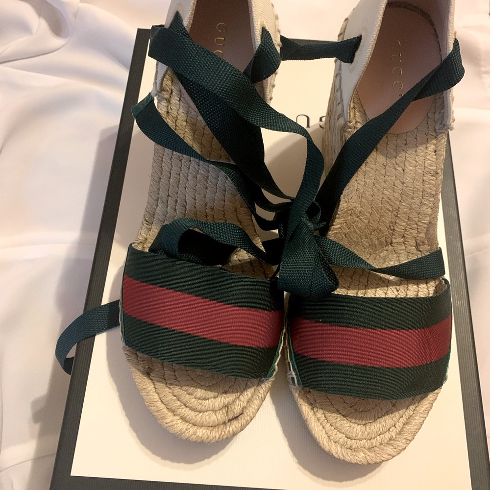 Brand New Authentic Gucci Wedge Espadrilles